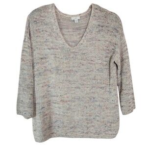 J.Jill Speckled Knit V-Neck Sweater – XS